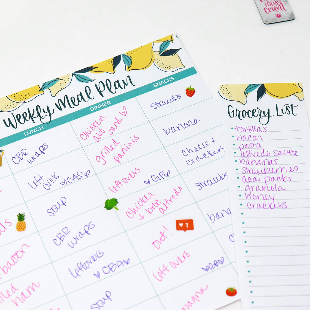 Horizontal Meal Planning Pad, 8.5x11 in