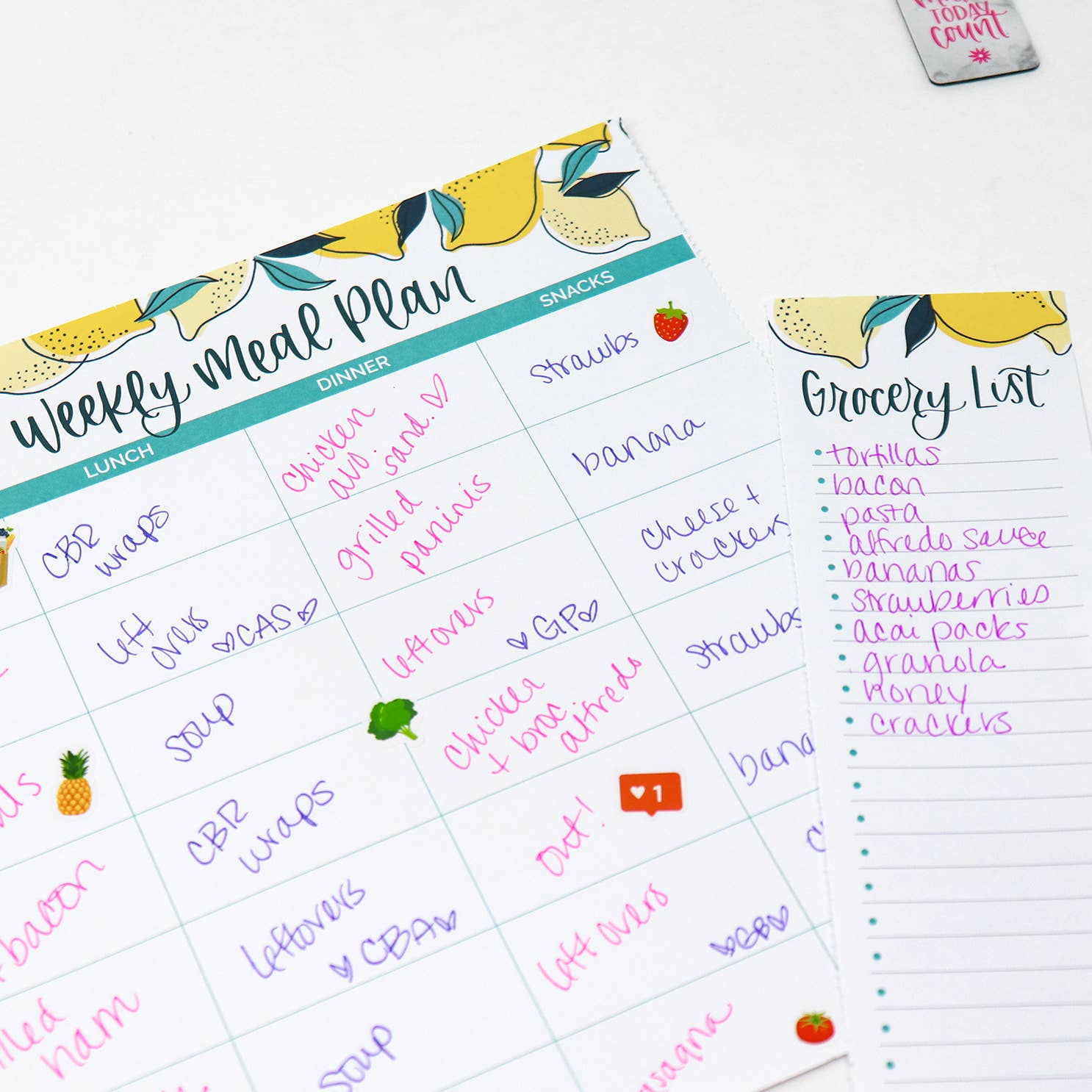 Horizontal Meal Planning Pad, 8.5x11 in