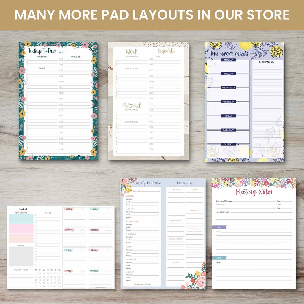 Horizontal Meal Planning Pad, 8.5x11 in