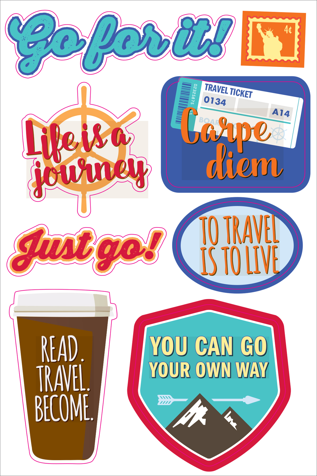 Essentials Travel Planner Stickers