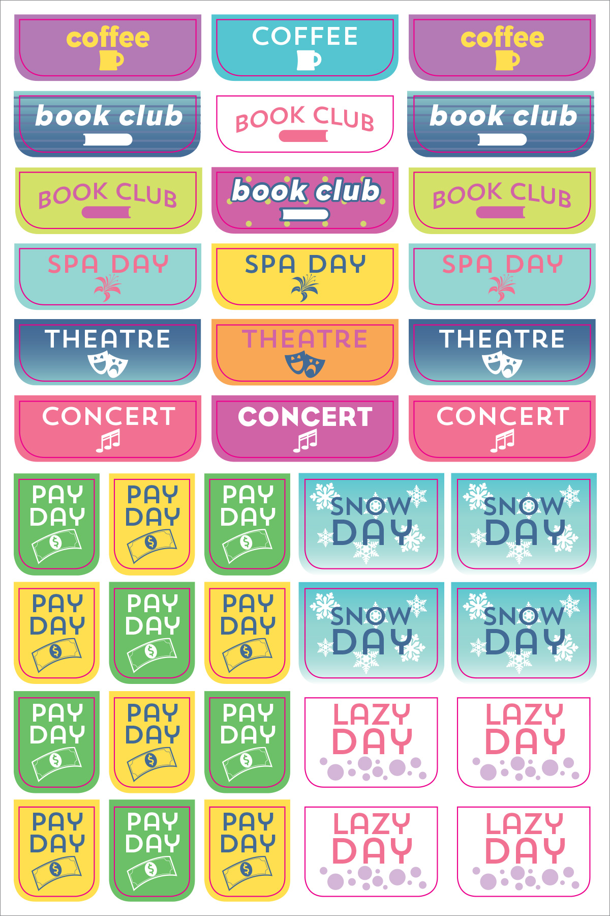 Essentials Weekly Planner Stickers