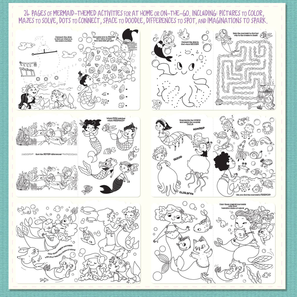 Mermaids Stocking Stuffer Coloring Gift Pack for Kids
