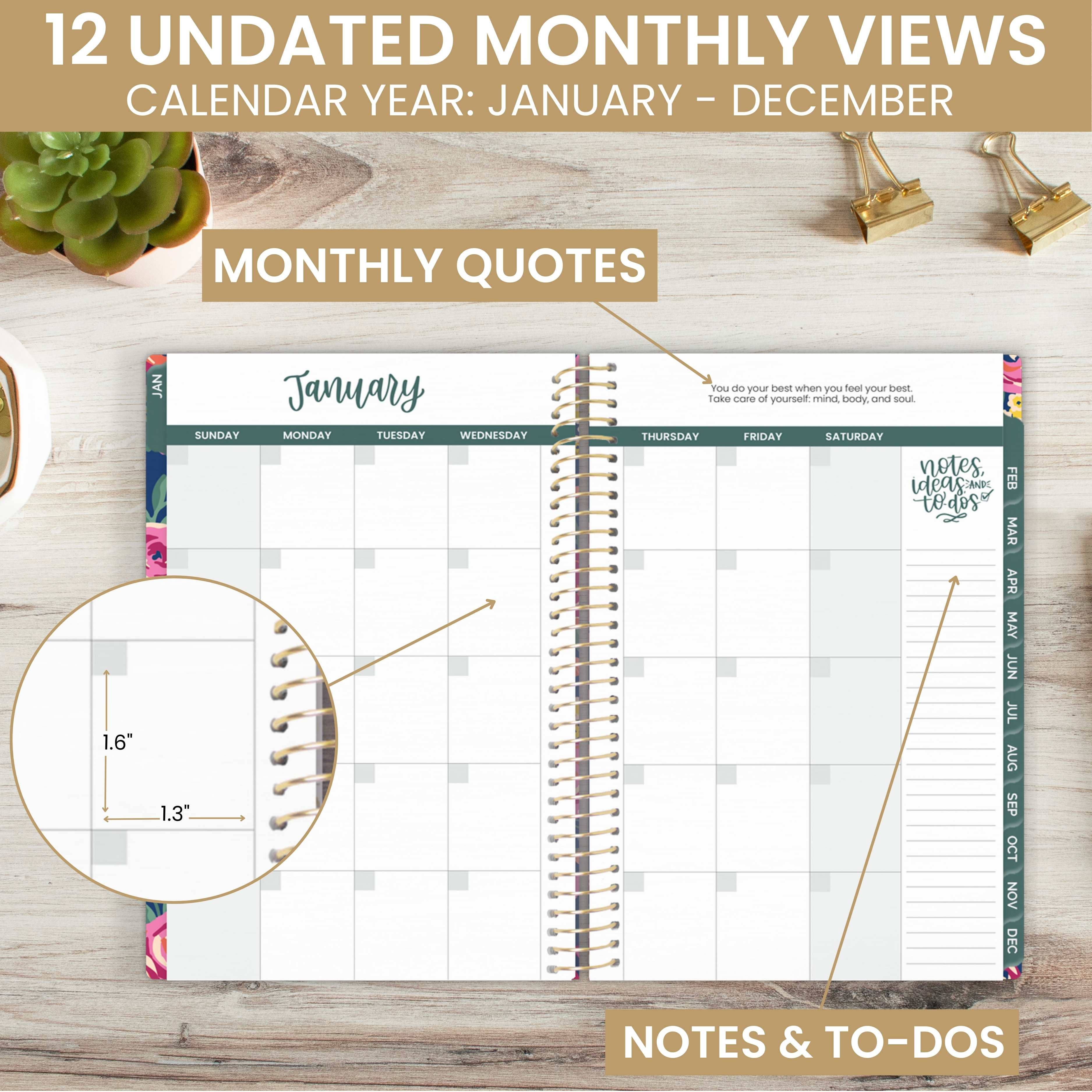 Undated Planner - 5" x 8" size
