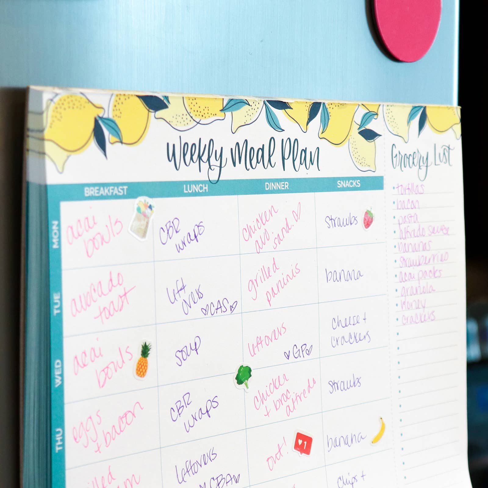 Horizontal Meal Planning Pad, 8.5x11 in