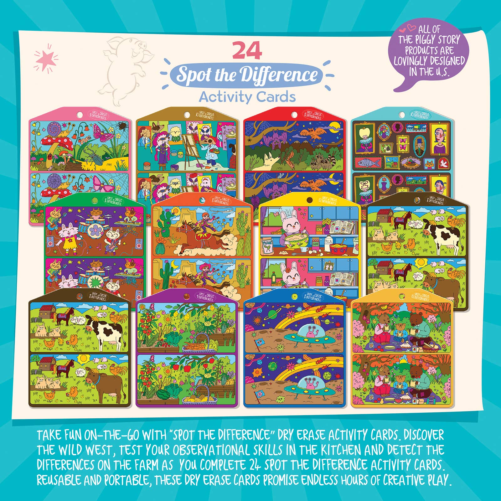 Dry Erase Activity Cards | Spot the Difference | Kids Travel