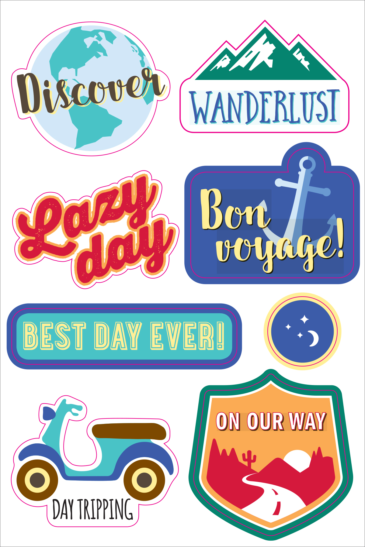 Essentials Travel Planner Stickers
