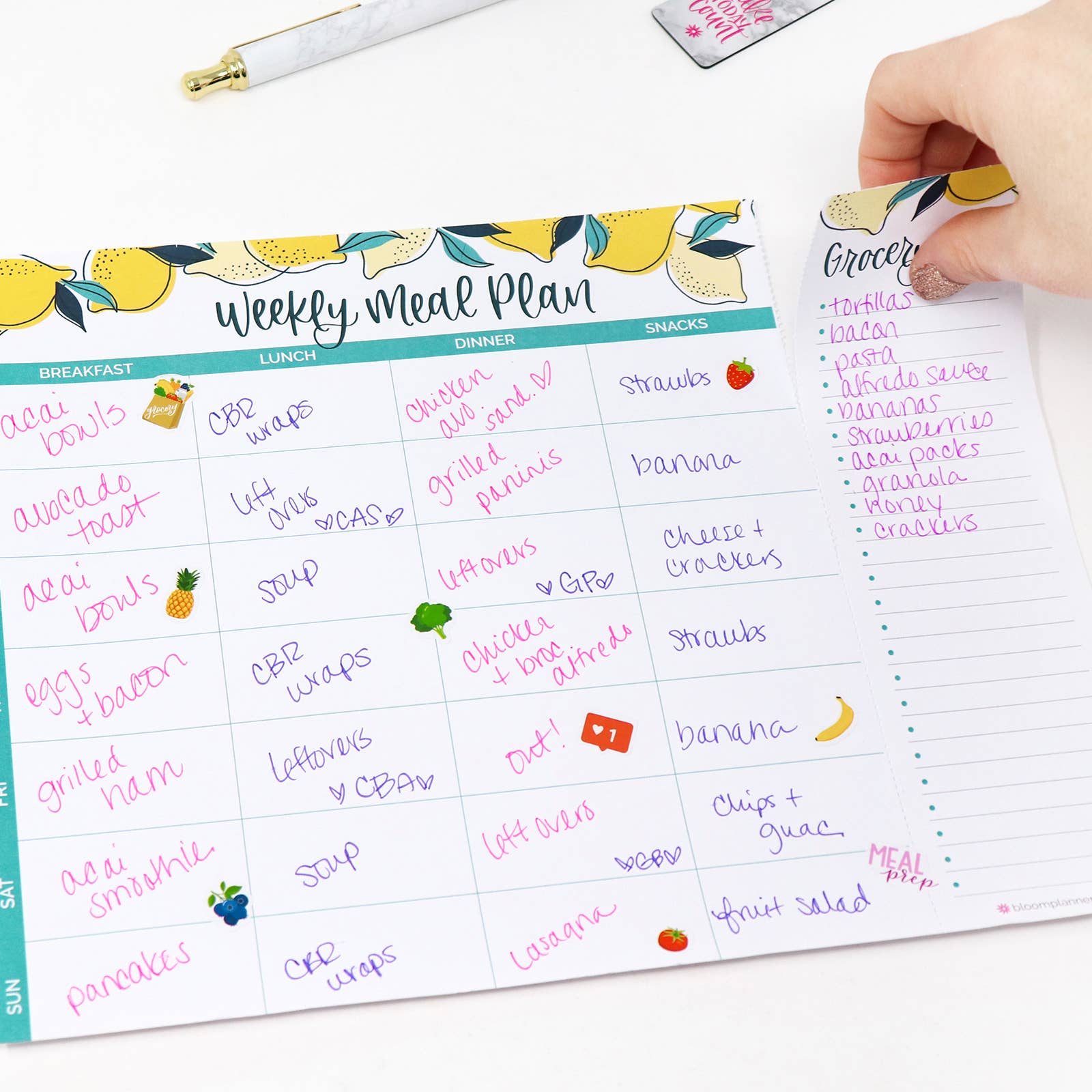 Horizontal Meal Planning Pad, 8.5x11 in