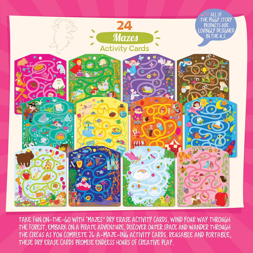 Dry Erase Activity Cards | Mazes | Kids Travel Game