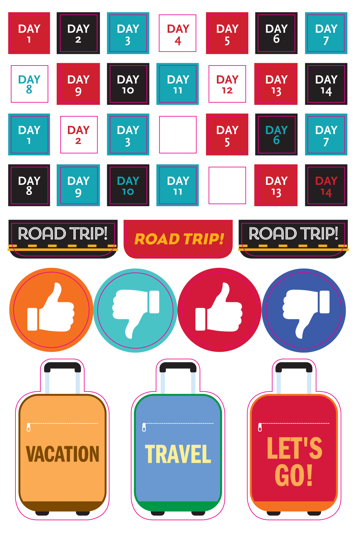 Essentials Travel Planner Stickers
