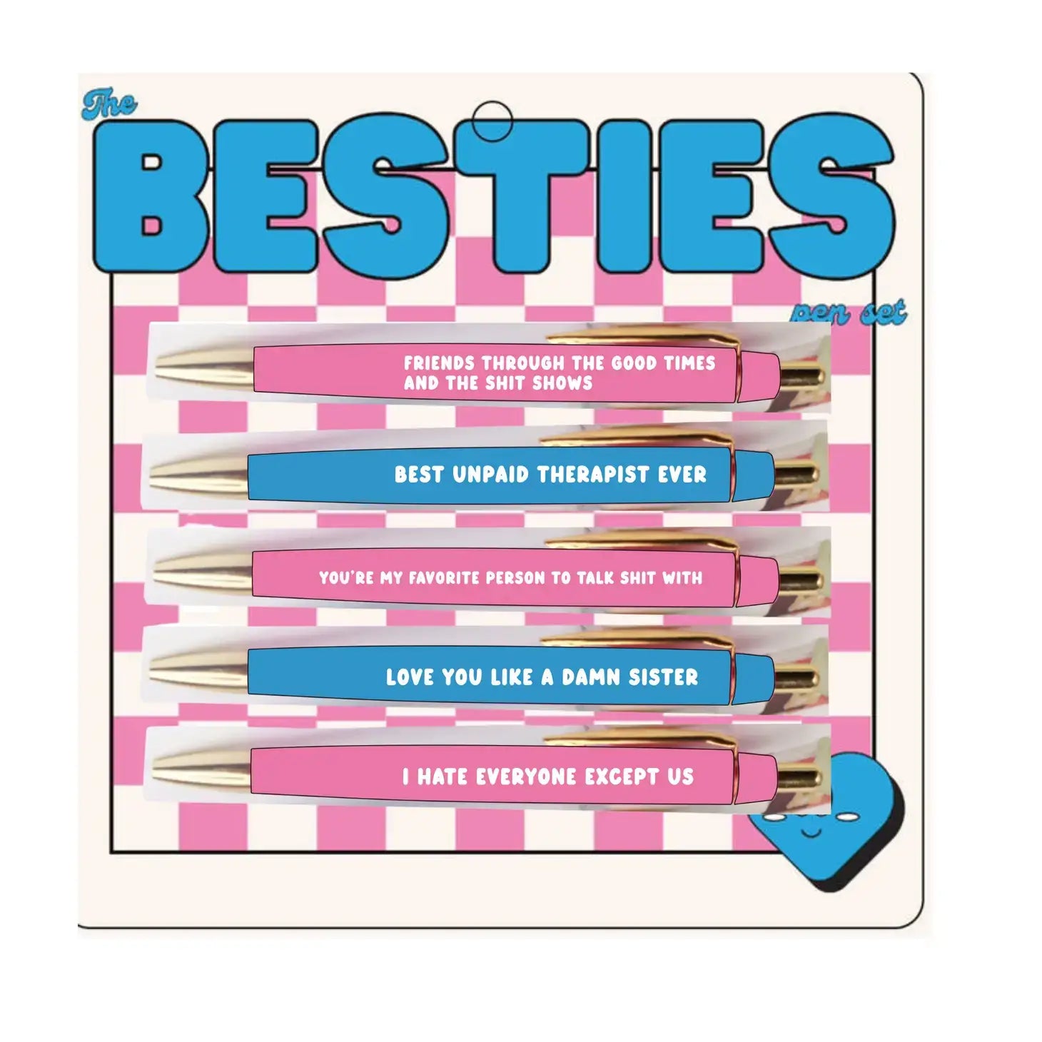 Besties Pen Set (funny, gifts, pens, friends, spring)