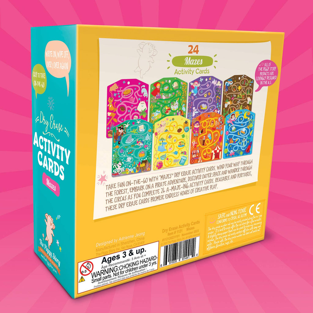 Dry Erase Activity Cards | Mazes | Kids Travel Game