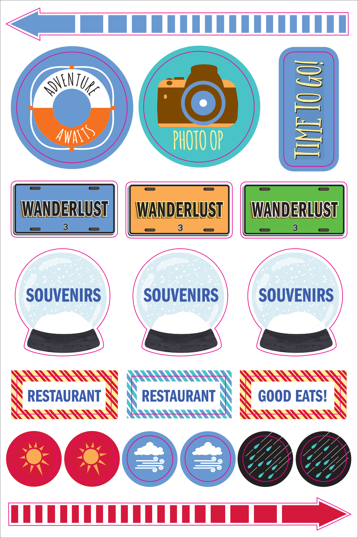 Essentials Travel Planner Stickers